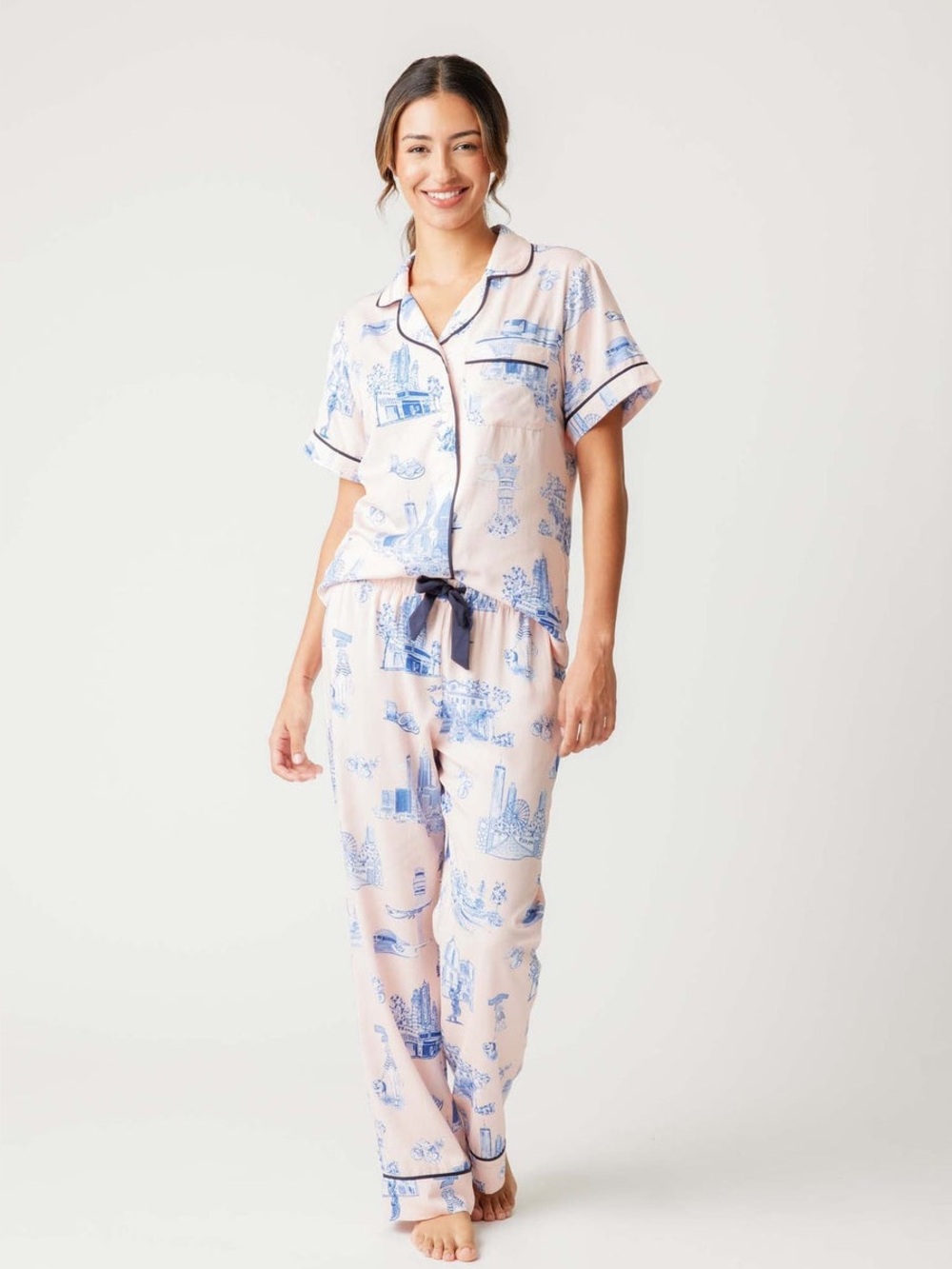Katie Kime Atlanta Toile Long Pajama Set